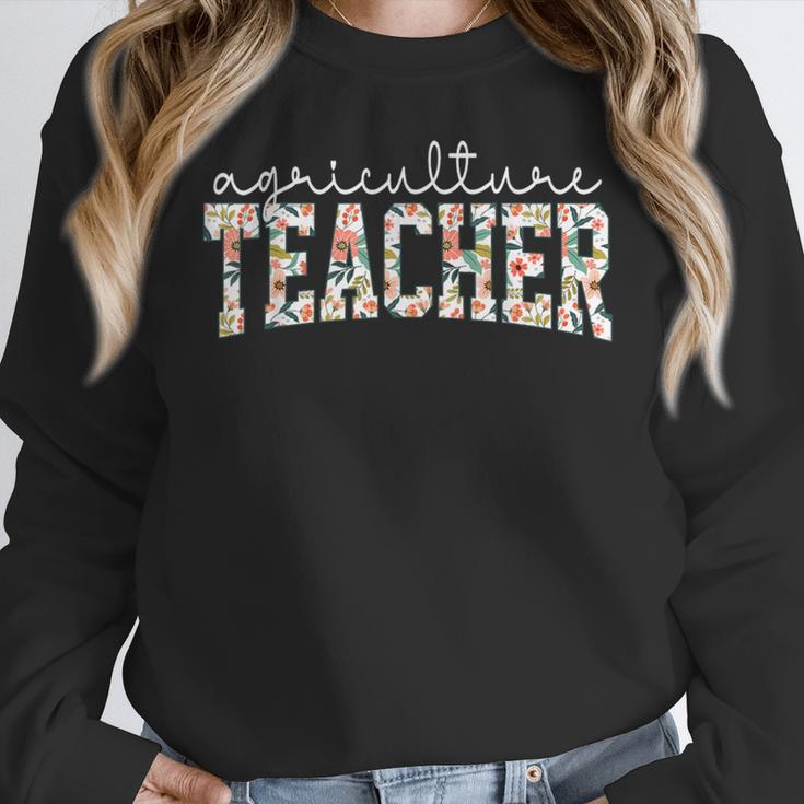 Retro Floral Agriculture Teacher Farmer AG Teacher Team Crew Women Crewneck Sweatshirt, funny design Retro Floral Agriculture Teacher Farmer AG Teacher Team Crew Women Crewneck Sweatshirt, funny design