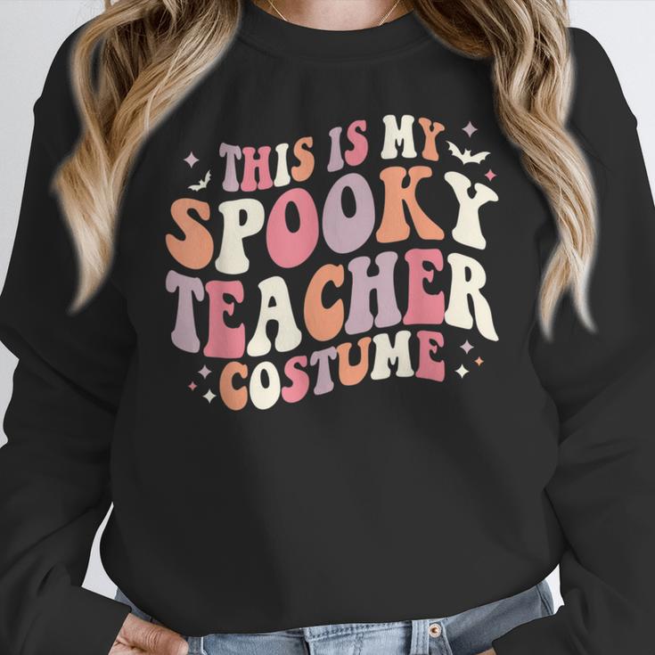 Retro Halloween This Is My Spooky School Teacher Costume Women Crewneck Sweatshirt, funny design Retro Halloween This Is My Spooky School Teacher Costume Women Crewneck Sweatshirt, funny design