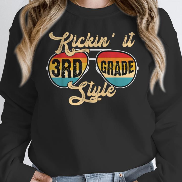 Retro Kickin It 3rd Grade Style Teacher Back To School Men Women Women Crewneck Sweatshirt, funny design Retro Kickin It 3rd Grade Style Teacher Back To School Men Women Women Crewneck Sweatshirt, funny design