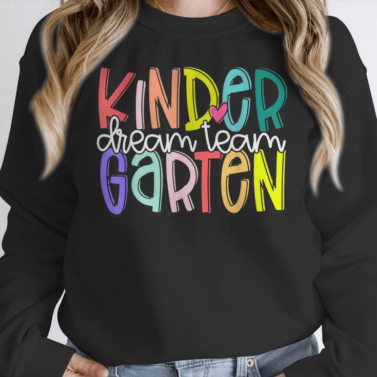 Retro Kindergarten Dream Team Back To School Teacher Kids Women Crewneck Sweatshirt, funny design Retro Kindergarten Dream Team Back To School Teacher Kids Women Crewneck Sweatshirt, funny design