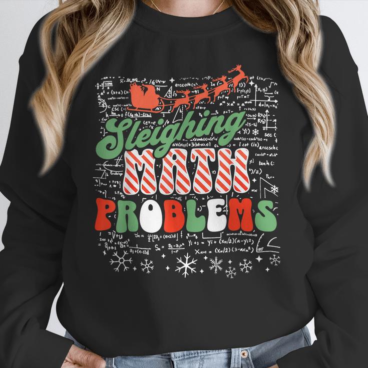 Retro Sleighing Math Problems Santa Math Teacher Christmas Women Crewneck Sweatshirt, funny design Retro Sleighing Math Problems Santa Math Teacher Christmas Women Crewneck Sweatshirt, funny design