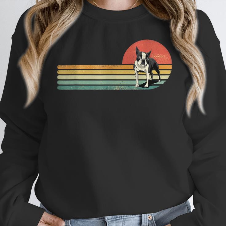 Retro Vintage Boston Terrier Dog Lover Boston Terrier Mom Women Crewneck Sweatshirt, Mom Gifts, Boston Terrier Mom Gifts, funny design