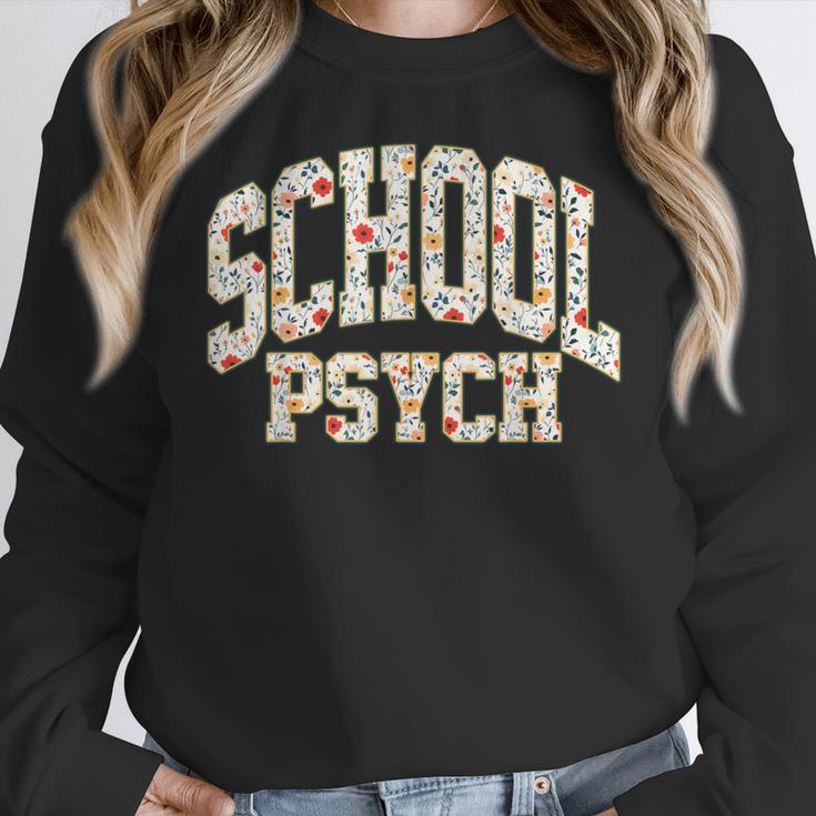 Retro Wildflower School Psych Teacher School Psychologist Women Crewneck Sweatshirt, funny design Retro Wildflower School Psych Teacher School Psychologist Women Crewneck Sweatshirt, funny design