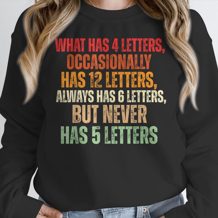 Riddle Wordplay Joke For Grammar Nerds And Teachers Women Crewneck Sweatshirt, funny design