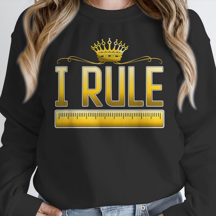 I Rule Math Ruler Mathematics Pun Math Teacher Men Women Girls Kids Women Crewneck Sweatshirt, funny design I Rule Math Ruler Mathematics Pun Math Teacher Men Women Girls Kids Women Crewneck Sweatshirt, funny design
