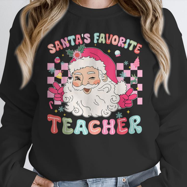 Santa Favorite Teacher Shirt Teacher Christmas Women Crewneck Sweatshirt, funny design Santa Favorite Teacher Shirt Teacher Christmas Women Crewneck Sweatshirt, funny design