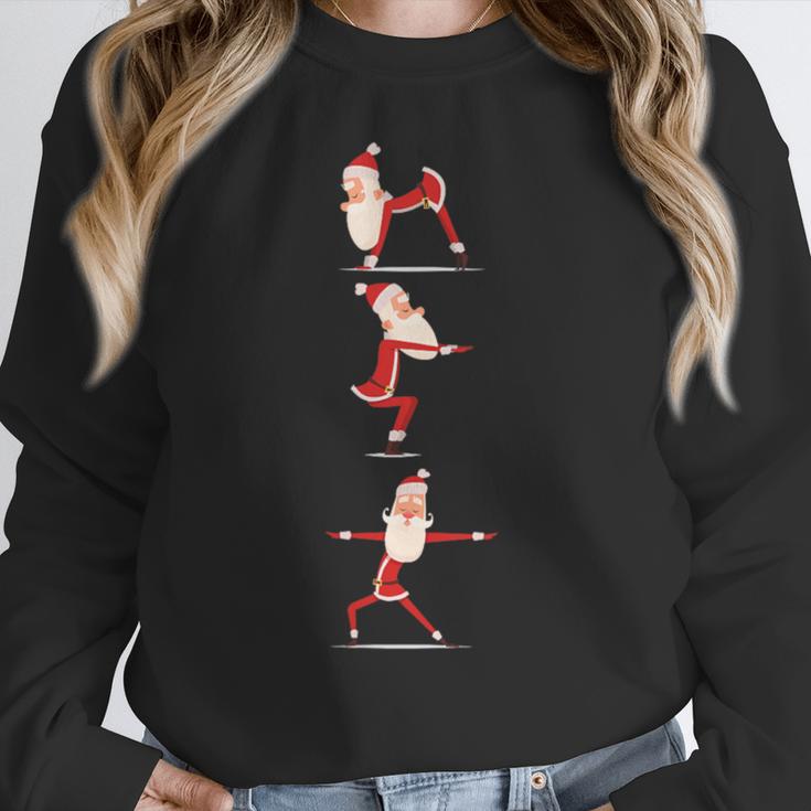 Santa Yoga Poses For Yogi Teacher Christmas Yoga Poses Women Crewneck Sweatshirt, funny design