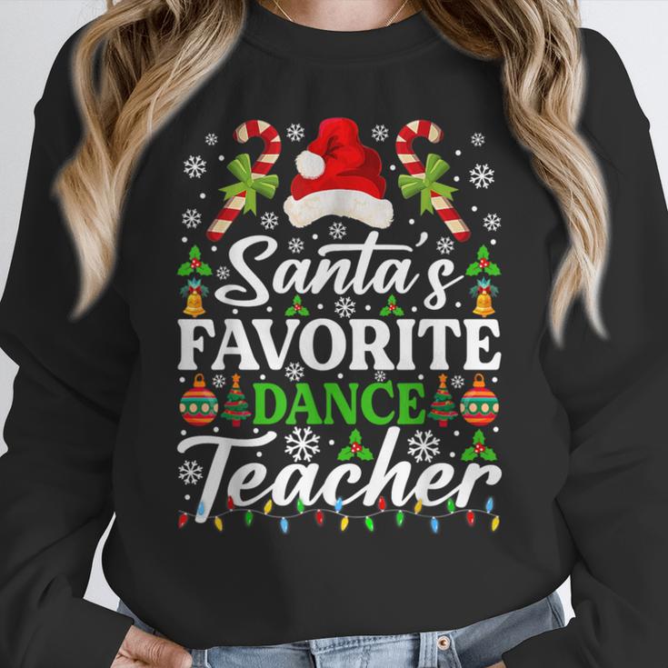 Santa's Favorite Dance Teacher Shirt Christmas Pajama Women Crewneck Sweatshirt, funny design Santa's Favorite Dance Teacher Shirt Christmas Pajama Women Crewneck Sweatshirt, funny design