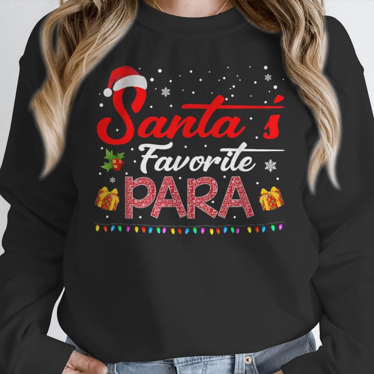 Santa's Favorite Para Christmas Paraprofessional Teacher Women Crewneck Sweatshirt, funny design Santa's Favorite Para Christmas Paraprofessional Teacher Women Crewneck Sweatshirt, funny design