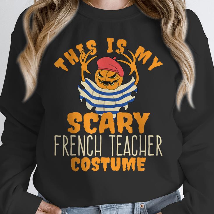 This Is My Scary French Teacher Costume Halloween Women Crewneck Sweatshirt, funny design This Is My Scary French Teacher Costume Halloween Women Crewneck Sweatshirt, funny design