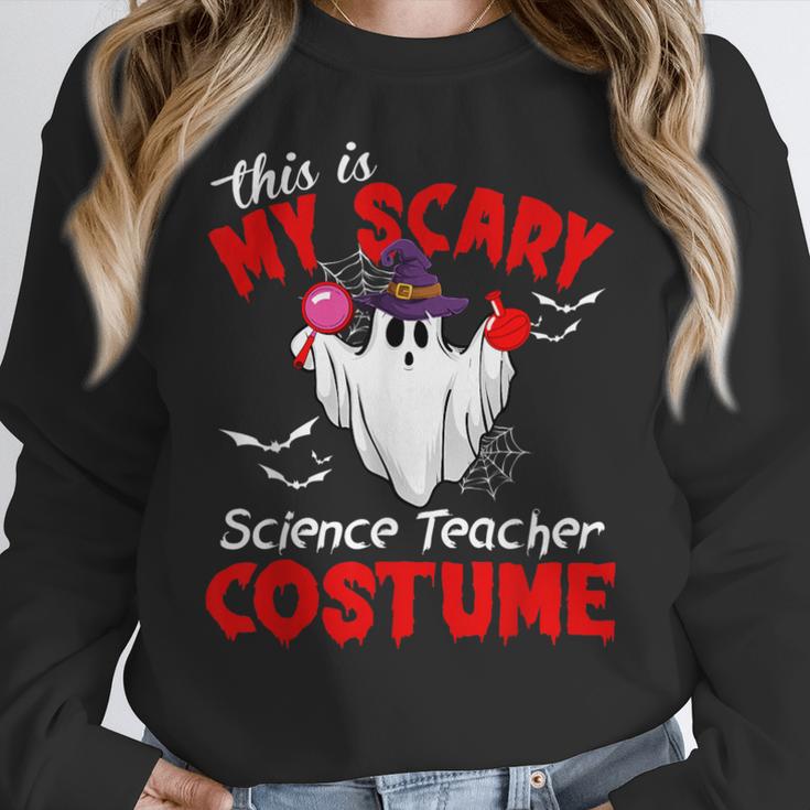 This Is My Scary Science Teacher Costume Ghost Halloween Women Crewneck Sweatshirt, Science Teacher Gifts, funny design This Is My Scary Science Teacher Costume Ghost Halloween Women Crewneck Sweatshirt, Science Teacher Gifts, funny design