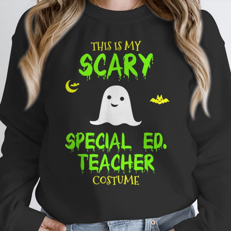Scary Special Education Ed Teacher Costume Halloween Easy Women Crewneck Sweatshirt, funny design Scary Special Education Ed Teacher Costume Halloween Easy Women Crewneck Sweatshirt, funny design