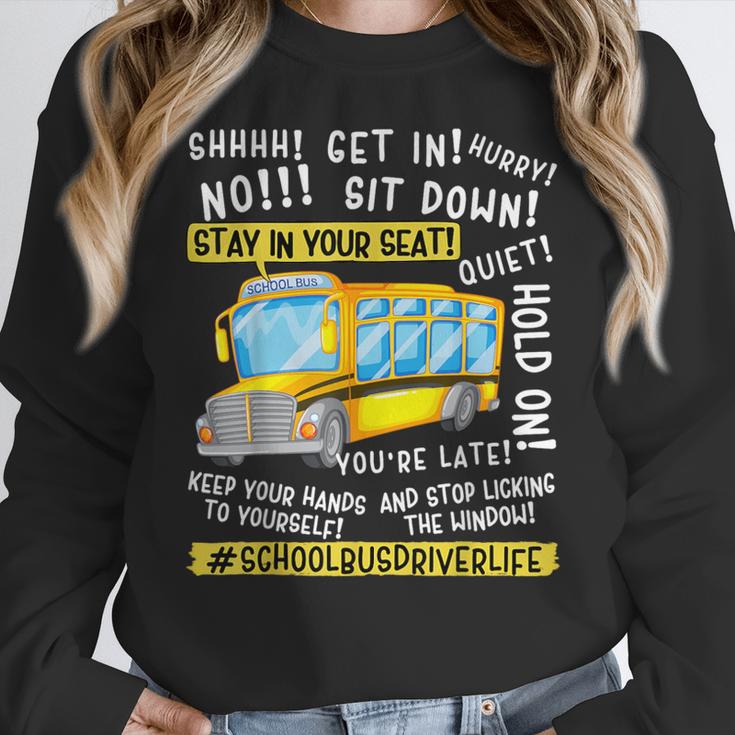 School Bus Driver Life Last Day Of School Teacher Kids Women Crewneck Sweatshirt, funny design