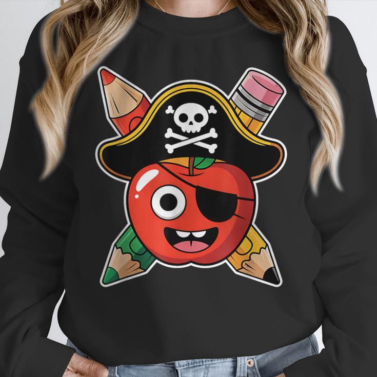 School International Talk Like A Pirate Day Pirate Teacher Women Crewneck Sweatshirt, funny design School International Talk Like A Pirate Day Pirate Teacher Women Crewneck Sweatshirt, funny design