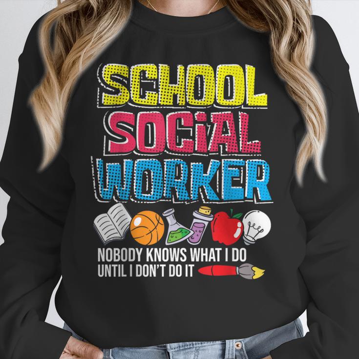 School Social Worker Teacher Caseworker Public Servant LSW Women Crewneck Sweatshirt, funny design School Social Worker Teacher Caseworker Public Servant LSW Women Crewneck Sweatshirt, funny design