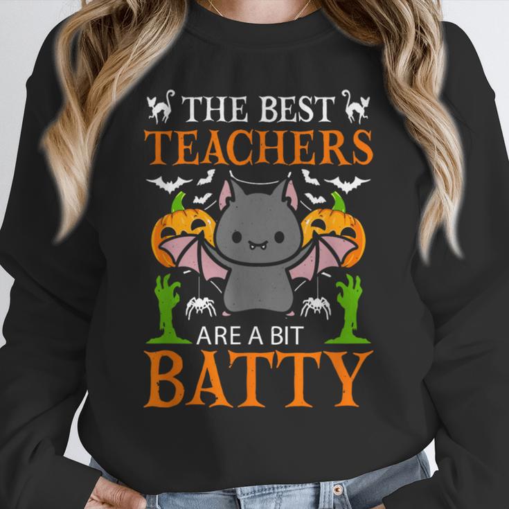 School Teacher A Bit Batty Teaching Bat Halloween Costume Women Crewneck Sweatshirt, funny design School Teacher A Bit Batty Teaching Bat Halloween Costume Women Crewneck Sweatshirt, funny design
