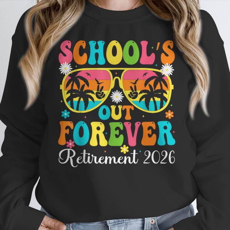 School's Out Forever Retirement 2026 Retro Retired Teacher Women Crewneck Sweatshirt, funny design School's Out Forever Retirement 2026 Retro Retired Teacher Women Crewneck Sweatshirt, funny design