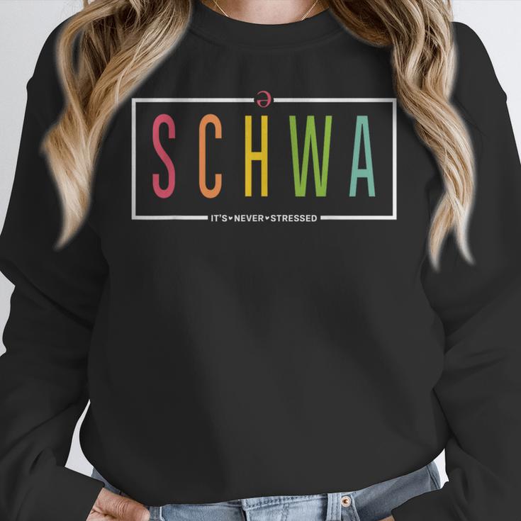 Schwa Teacher Reading Literacy For English Grammar Teachers Women Crewneck Sweatshirt, English Teacher Gifts, funny design Schwa Teacher Reading Literacy For English Grammar Teachers Women Crewneck Sweatshirt, English Teacher Gifts, funny design