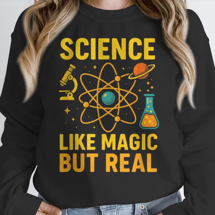 Science Like Magic But Real Nerdy Teacher Women Crewneck Sweatshirt, Science Teacher Gifts, funny design Science Like Magic But Real Nerdy Teacher Women Crewneck Sweatshirt, Science Teacher Gifts, funny design