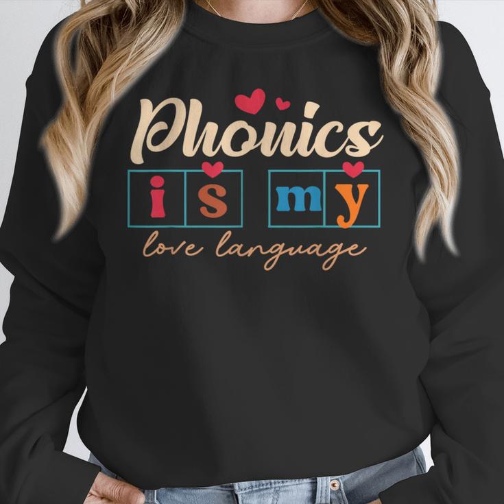 Science Of Reading Teacher Phonics Is My Love Language Women Crewneck Sweatshirt, Science Teacher Gifts, funny design Science Of Reading Teacher Phonics Is My Love Language Women Crewneck Sweatshirt, Science Teacher Gifts, funny design