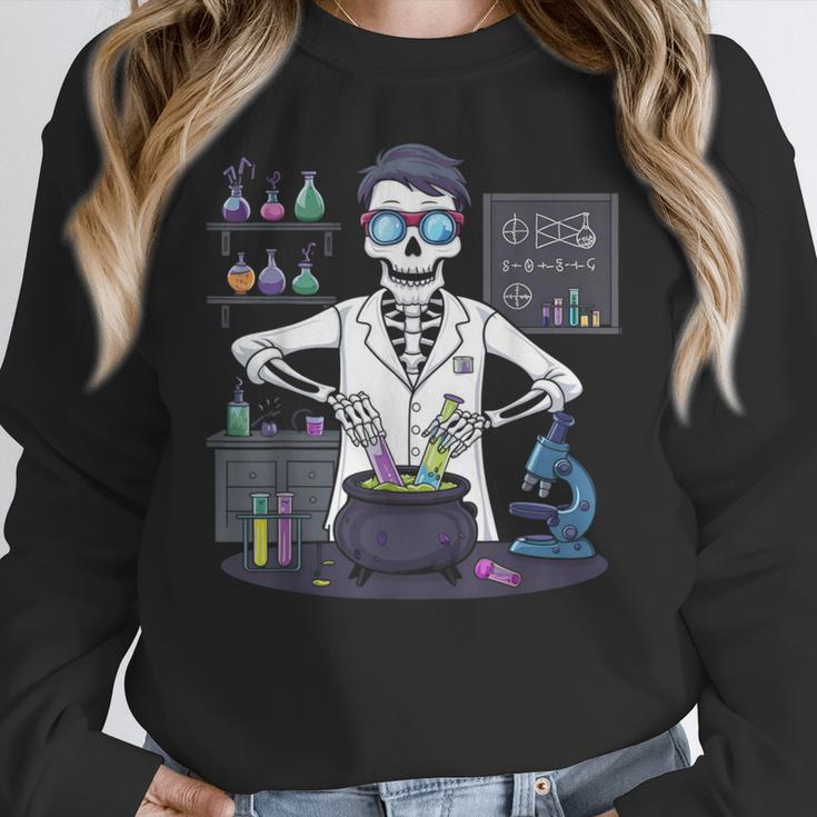 Science Teacher Halloween Skeleton Scientist Chemistry Women Crewneck Sweatshirt, Science Teacher Gifts, funny design Science Teacher Halloween Skeleton Scientist Chemistry Women Crewneck Sweatshirt, Science Teacher Gifts, funny design