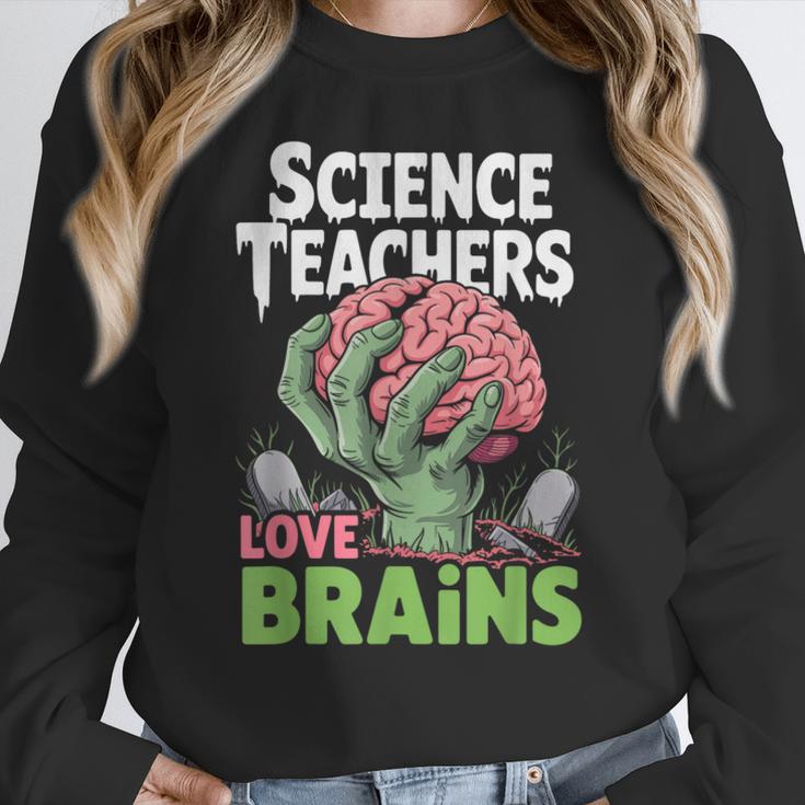 Science Teachers Love Brains Shirt Men Women Halloween Women Crewneck Sweatshirt, Science Teacher Gifts, funny design