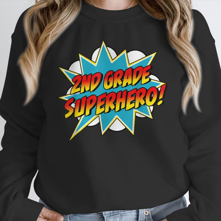 Second Grade Superhero Teacher Student 2nd Grade Comic Retro Women Crewneck Sweatshirt, 2nd Grade Teacher Gifts, funny design Second Grade Superhero Teacher Student 2nd Grade Comic Retro Women Crewneck Sweatshirt, 2nd Grade Teacher Gifts, funny design