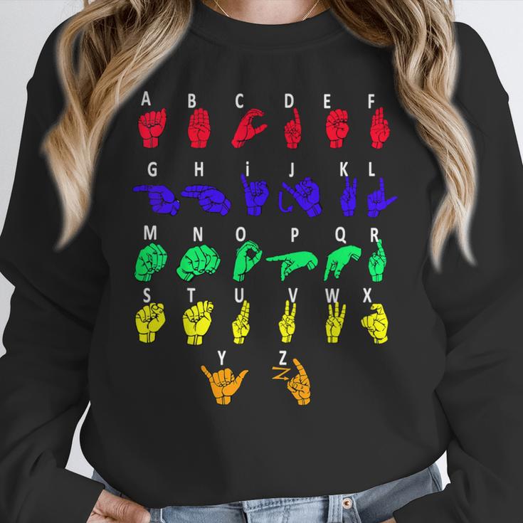 Sign Language Alphabet For ASL Interpreter Deaf Teacher Stud For Men Women Girls Kids Women Crewneck Sweatshirt, funny design Sign Language Alphabet For ASL Interpreter Deaf Teacher Stud For Men Women Girls Kids Women Crewneck Sweatshirt, funny design