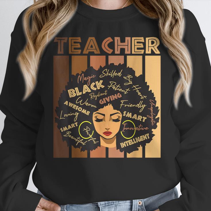 Smart Teacher Afro Girl Melanin African American Wowen Women Crewneck Sweatshirt, funny design