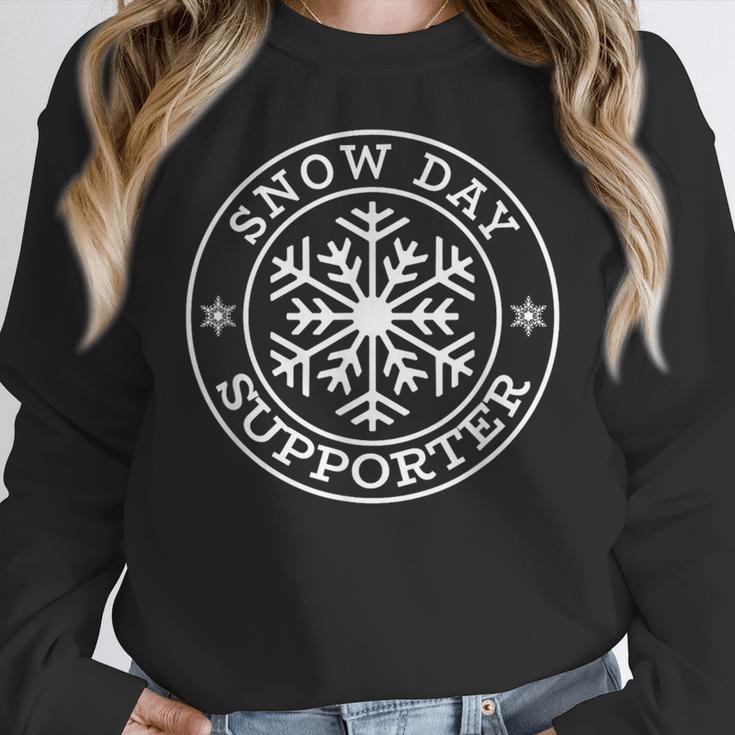 Snow Day Supporter Teacher Student Winter Snowflake Women Crewneck Sweatshirt, funny design Snow Day Supporter Teacher Student Winter Snowflake Women Crewneck Sweatshirt, funny design