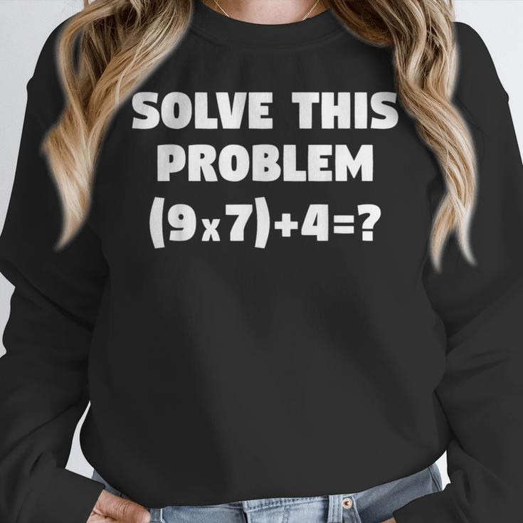 Solve This Problem 9X7467 Elementary Math Teacher Women Crewneck Sweatshirt, funny design Solve This Problem 9X7467 Elementary Math Teacher Women Crewneck Sweatshirt, funny design