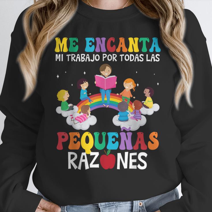 Spanish Teacher Bilingual Teacher Maestra Maestras Women Crewneck Sweatshirt, funny design