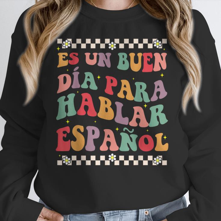 Spanish Teacher Maestra Hablar EspañOl Bilingual Teacher Women Crewneck Sweatshirt, funny design Spanish Teacher Maestra Hablar EspañOl Bilingual Teacher Women Crewneck Sweatshirt, funny design