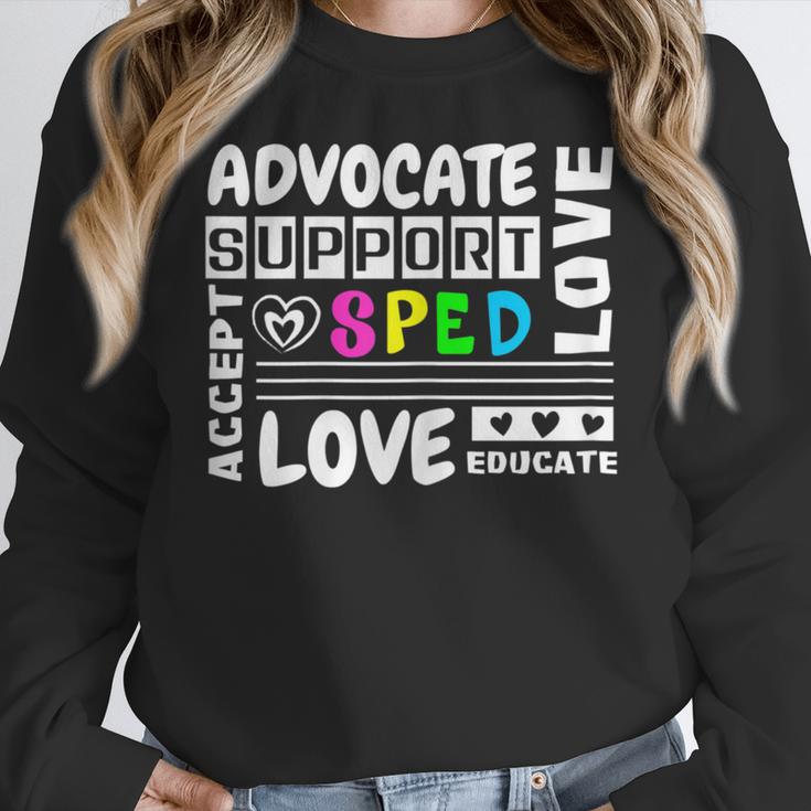 Special Education Advocate Love Support SPED Teacher Women Crewneck Sweatshirt, funny design Special Education Advocate Love Support SPED Teacher Women Crewneck Sweatshirt, funny design