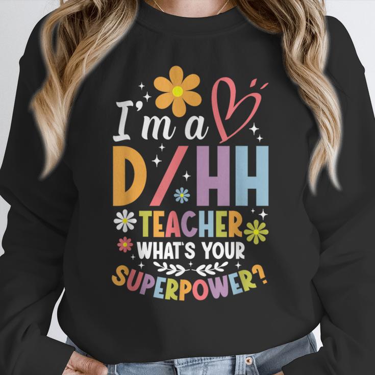 Special Education ASL Teacher Superpower DHH Teacher Women Crewneck Sweatshirt, funny design Special Education ASL Teacher Superpower DHH Teacher Women Crewneck Sweatshirt, funny design