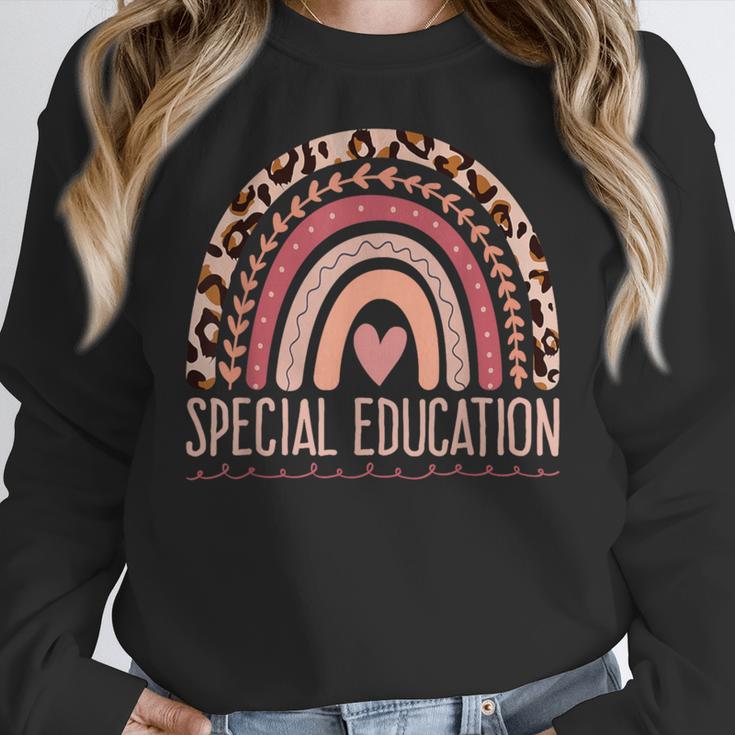 Special Education Shirt Teacher SPED Leopard Boho Rainbow Women Crewneck Sweatshirt, funny design Special Education Shirt Teacher SPED Leopard Boho Rainbow Women Crewneck Sweatshirt, funny design