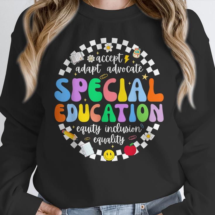 Special Education Teacher SPED Squad Team Kids Men Groovy Women Crewneck Sweatshirt, Groovy Teacher Gifts, funny design Special Education Teacher SPED Squad Team Kids Men Groovy Women Crewneck Sweatshirt, Groovy Teacher Gifts, funny design