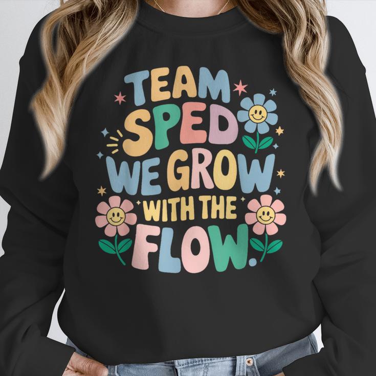 Special Education Teacher Team SPED Grow With The Flow Women Crewneck Sweatshirt, funny design Special Education Teacher Team SPED Grow With The Flow Women Crewneck Sweatshirt, funny design