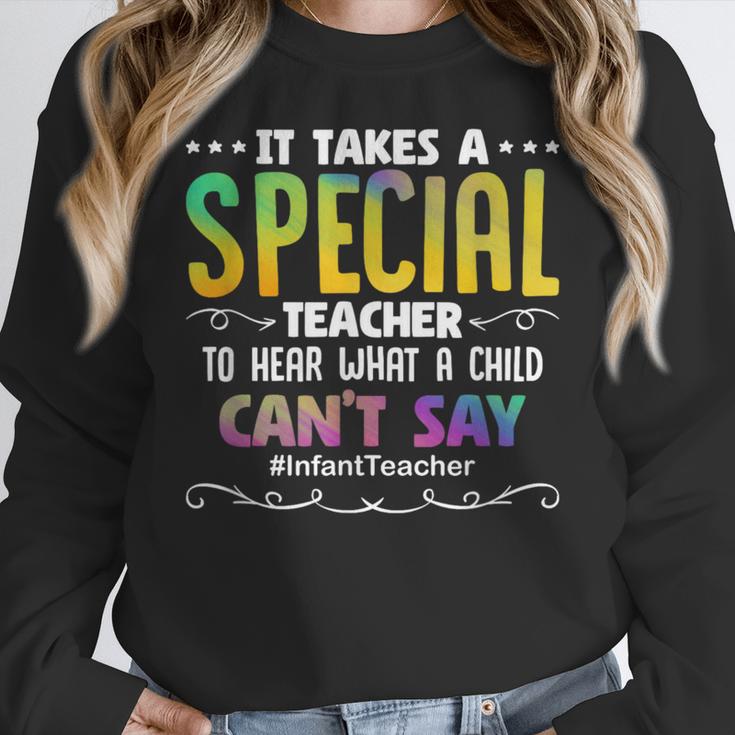 Special Teacher Daycare School Childcare Infant Teacher Women Crewneck Sweatshirt, funny design