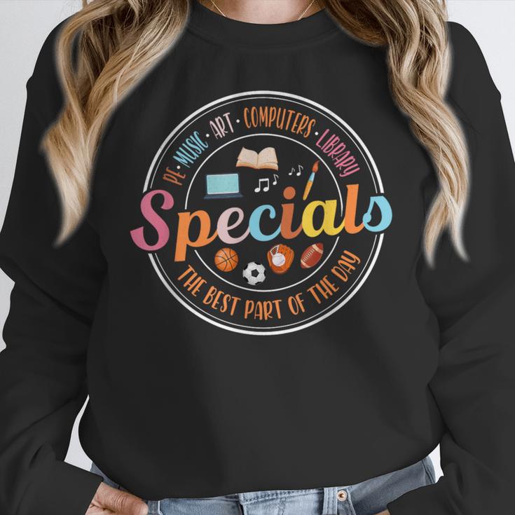 Special Teacher Music Art Library Physical Education Women Crewneck Sweatshirt, funny design