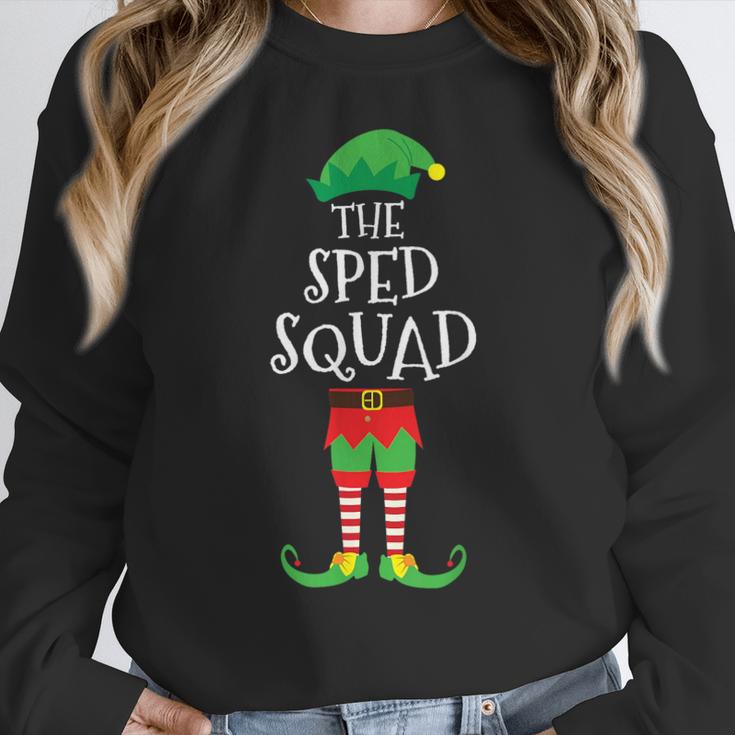 SPED Squad Elf Teacher Matching Christmas Party Pajama Women Crewneck Sweatshirt, funny design