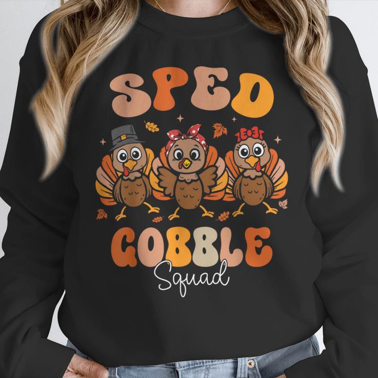 Sped Teacher Gobble Squad Thanksgiving Special Education Women Crewneck Sweatshirt, funny design Sped Teacher Gobble Squad Thanksgiving Special Education Women Crewneck Sweatshirt, funny design