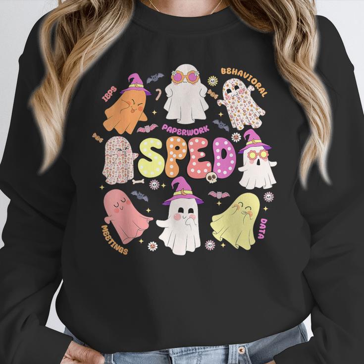 SPED Teacher Halloween Spooky Special Education Team Men Women Kids Women Crewneck Sweatshirt, funny design SPED Teacher Halloween Spooky Special Education Team Men Women Kids Women Crewneck Sweatshirt, funny design