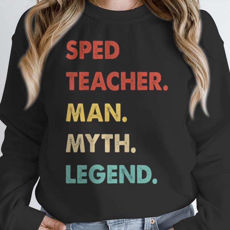 Sped Teacher Man Myth Legend Women Crewneck Sweatshirt, funny design