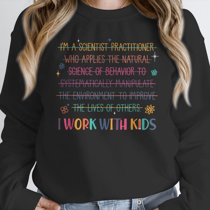 Sped Teacher I Work With Kids Behavior Specialist ABA Women Crewneck Sweatshirt, funny design Sped Teacher I Work With Kids Behavior Specialist ABA Women Crewneck Sweatshirt, funny design