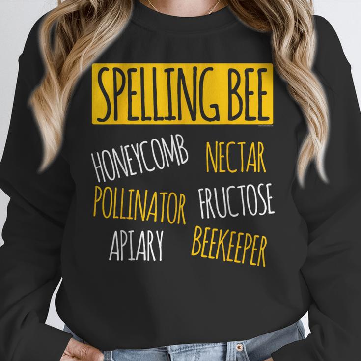 Spelling Bee Halloween Pun Costume Beekeeper Teacher Women Crewneck Sweatshirt, funny design