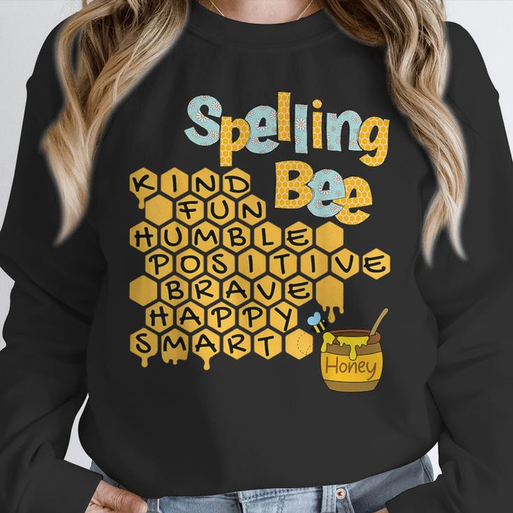 Spelling Bee Kind Positive Kindness Women Teacher Women Crewneck Sweatshirt, funny design Spelling Bee Kind Positive Kindness Women Teacher Women Crewneck Sweatshirt, funny design