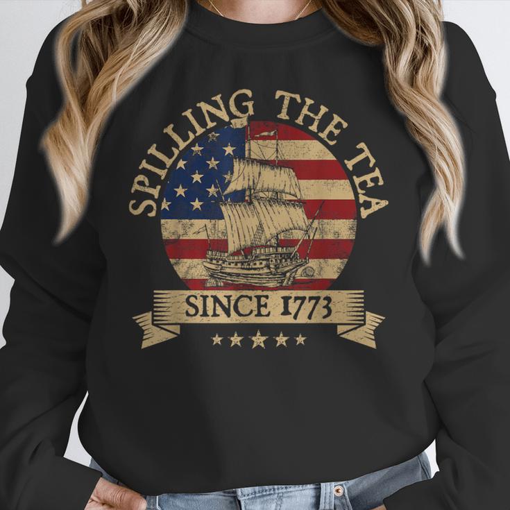 Spilling The Tea Since 1773 Vintage Us History Teacher Women Crewneck Sweatshirt, History Teacher Gifts, funny design Spilling The Tea Since 1773 Vintage Us History Teacher Women Crewneck Sweatshirt, History Teacher Gifts, funny design