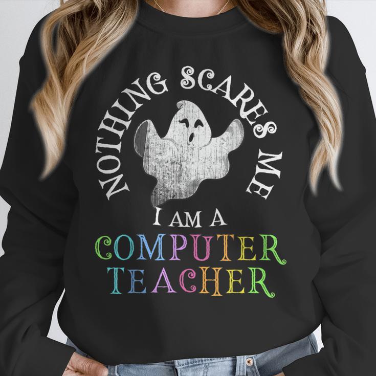 This Is My Spooky COMPUTER TEACHER Costume Don't Scare Me Women Crewneck Sweatshirt, funny design