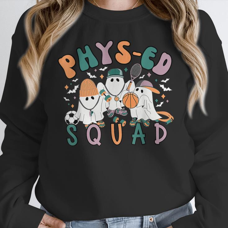 Spooky Ghost PE Teacher Squad Physical Education Halloween Women Crewneck Sweatshirt, Pe Teacher Gifts, funny design Spooky Ghost PE Teacher Squad Physical Education Halloween Women Crewneck Sweatshirt, Pe Teacher Gifts, funny design